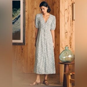 Faherty Havana Dress In Smoke Echo Floral size Medium